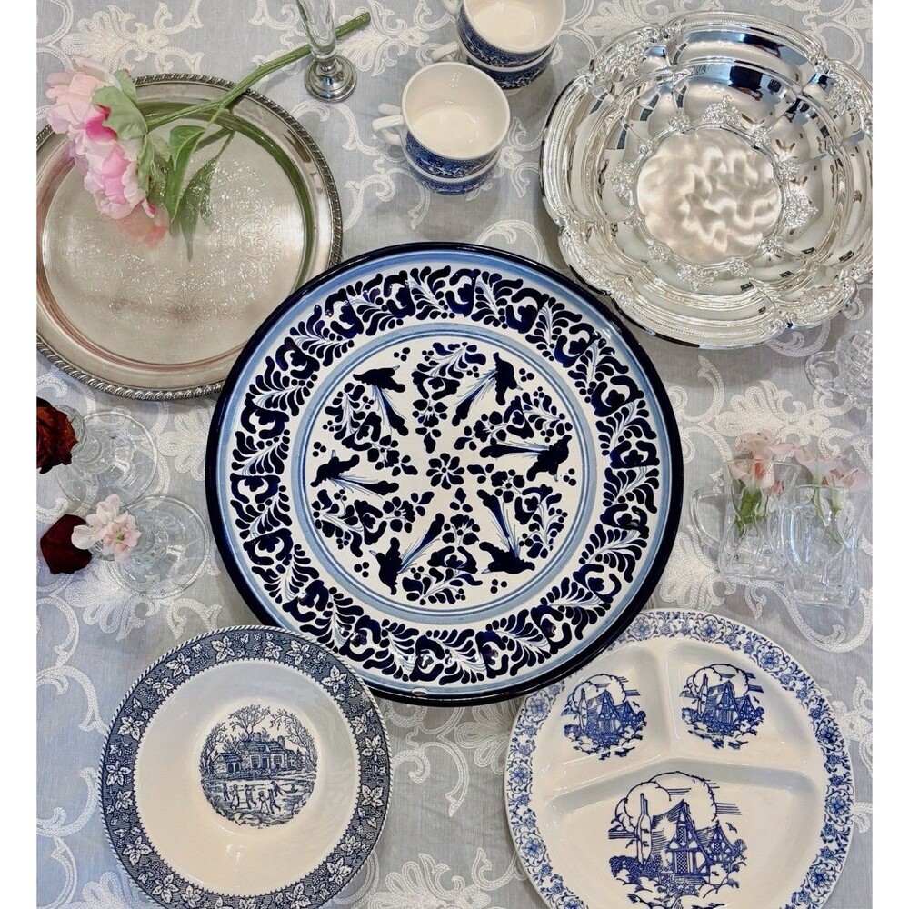Vintage Mexican Talavera Pottery Decorative Platter / Wall Plate